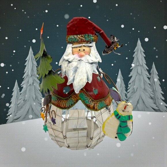 Decor Other - Santa Claus Christmas Tea Light Holder Metal & Resin Festive Décor